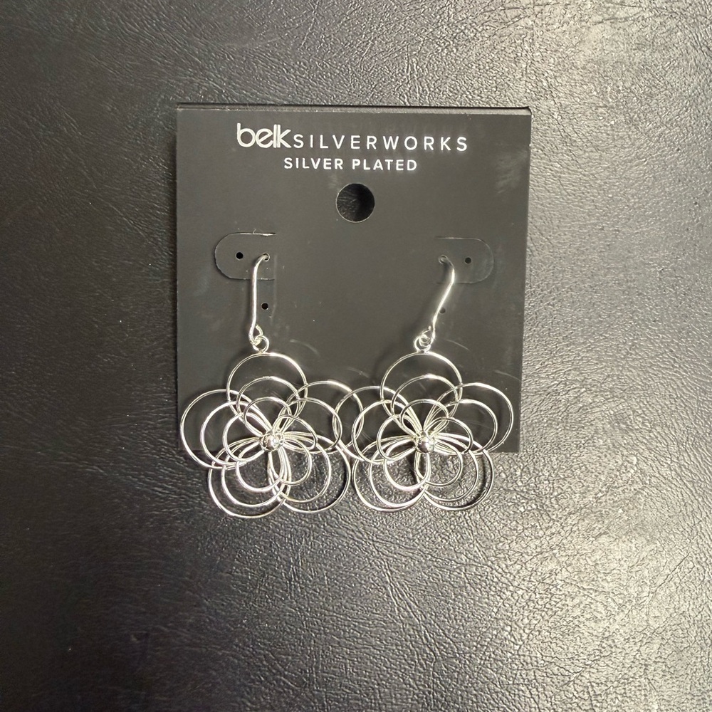 Belk Silverworks Silver Floral Earrings
